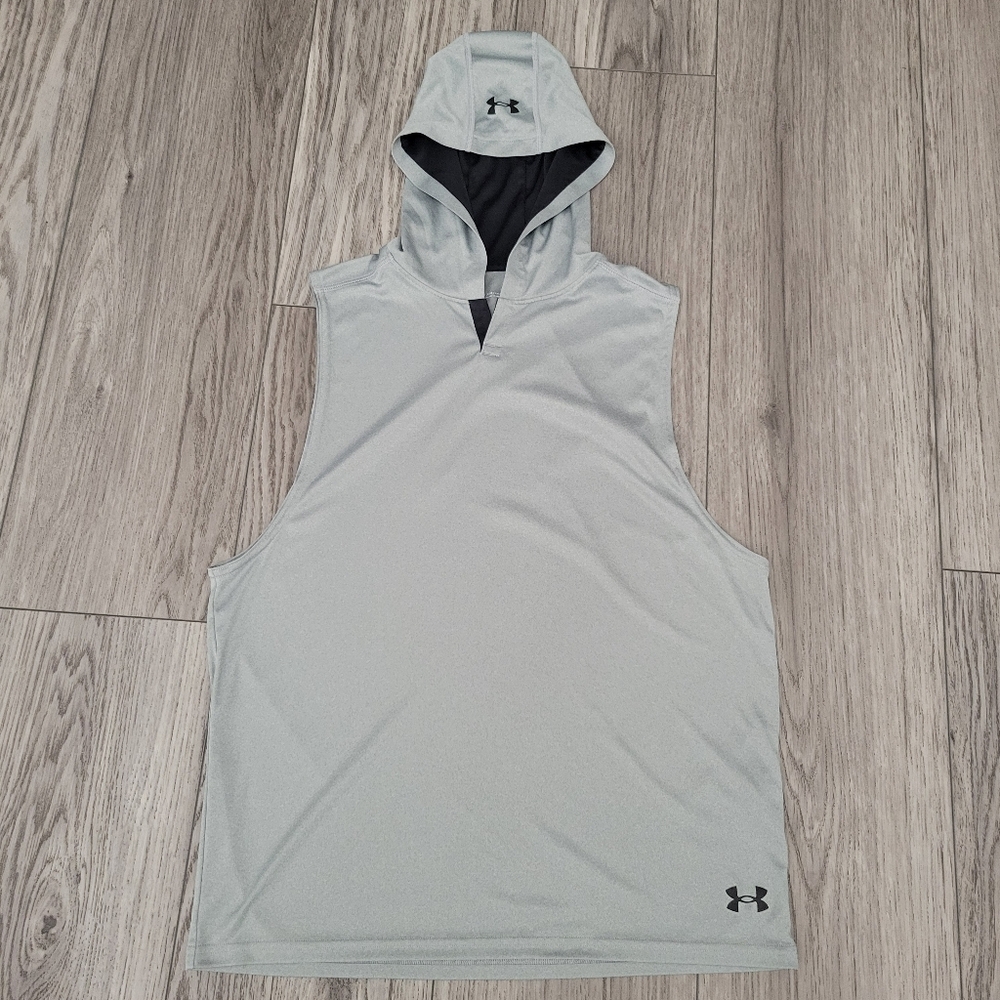 Under Armour Men's Sleeveless Athletic Shirt with Hoodie - Gray